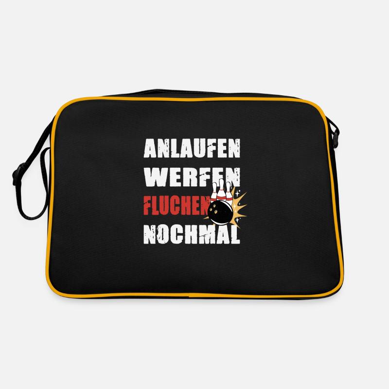 Anlaufen Werfen Fluchen Nochmal Bowling Kegeln Retro Tasche