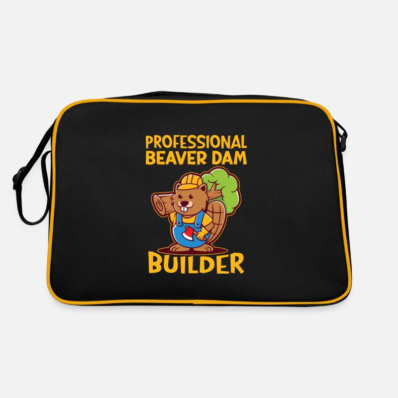 Professional Beaver Dam Builder - Construction Worker Retro Bag