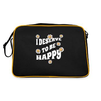 Je mérite d’être heureux - Vibrations positives - Sac Retro - noir/or - Dos