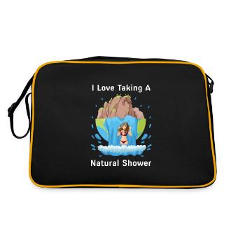 Woman Under Waterfall - Natural Shower - Retro Bag - black/gold - Back