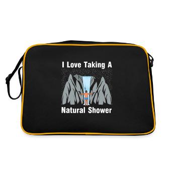 Man Under Waterfall - Natural Shower - Retro Bag - black/gold - Back