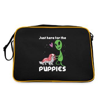 Seulement ici pour les chiots d’extraterrestres - Sac Retro - noir/or - Dos