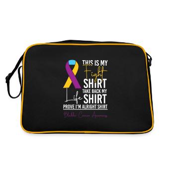 This Is My Fight Shirt: Bladder Cancer Awareness - Retro Bag - black/gold - Back