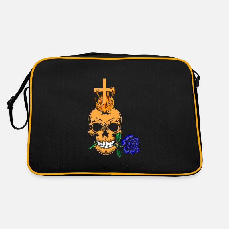Vintage Gothic Blue Rose Skeleton Retro Bag