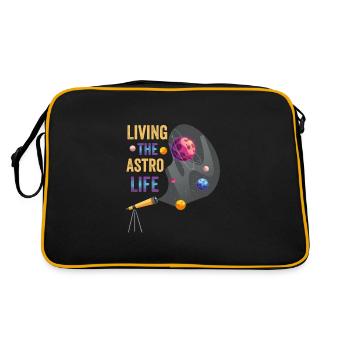 Das Astro-Leben Leben - Retro Tasche - Schwarz/Gold - Hinten
