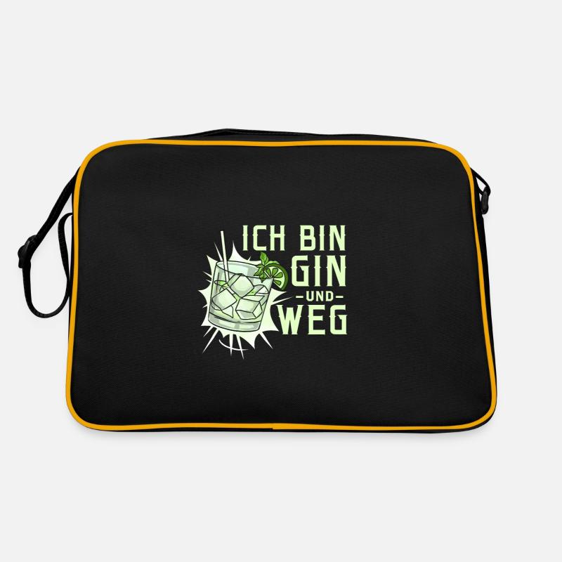 Ich bin Gin und weg Retro Tasche