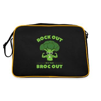 Rock Out With Your Broc Out Broccoli Fitness - Retro Bag - black/gold - Back