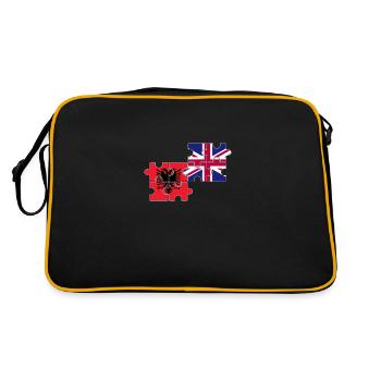 Albania British flag British Albanian - Retro Bag - black/gold - Back