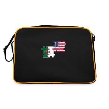 Albanie USA Drapeau albanais - Sac Retro - noir/or - Dos