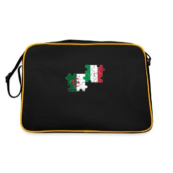 Algérie Italie Drapeau Italien Algérien - Sac Retro - noir/or - Dos