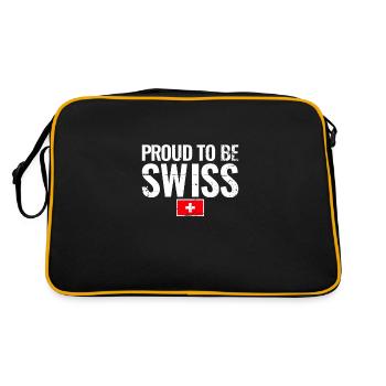 Fier d’être suisse Suisse Drapeau suisse - Sac Retro - noir/or - Dos