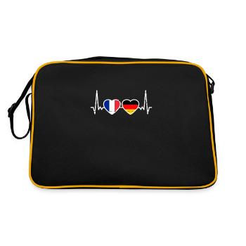 France Allemagne Heartbeat Flag Français - Sac Retro - noir/or - Dos