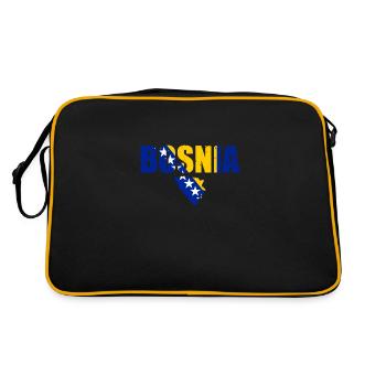 Bosnia Vintage Map Bosnia Flag Bosnians - Retro Bag - black/gold - Back