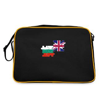 Bulgarien UK Flagge Britisch Bulgarisch - Retro Tasche - Schwarz/Gold - Hinten