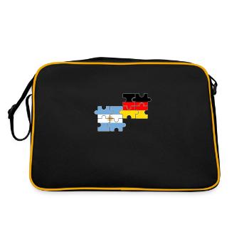 Argentine Allemagne Drapeau Argentin - Sac Retro - noir/or - Dos