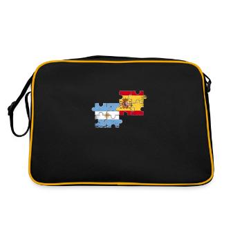 Argentina Spain Vintage Flag Argentine - Retro Bag - black/gold - Back