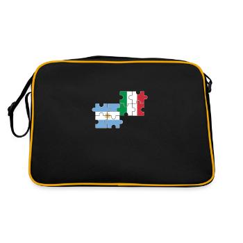 Argentine Italie Drapeau Argentine - Sac Retro - noir/or - Dos