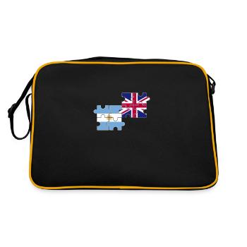 Argentinien UK Flagge Argentinisch - Retro Tasche - Schwarz/Gold - Hinten