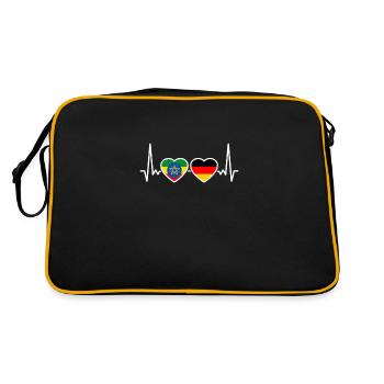 Ethiopie Allemagne Heartbeat Flag Ethiopien - Sac Retro - noir/or - Dos