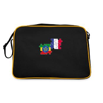 France Ethiopie Drapeau Ethiopien - Sac Retro - noir/or - Dos