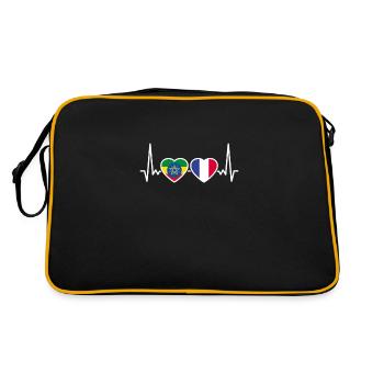 France Drapeau éthiopien battement de cœur éthiopien - Sac Retro - noir/or - Dos