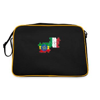 Ethiopie Italie Drapeau Vintage Ethiopien - Sac Retro - noir/or - Dos