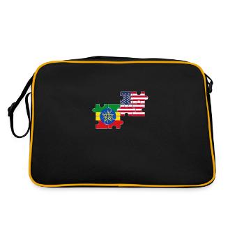 Ethiopie USA Drapeau Américain Ethiopien - Sac Retro - noir/or - Dos