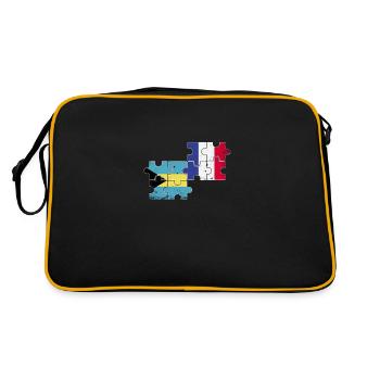 Bahamas Frankreich Vintage Flagge Bahamaer - Retro Tasche - Schwarz/Gold - Hinten