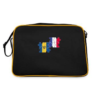 Barbade France Drapeau Barbadiens - Sac Retro - noir/or - Dos