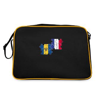 Barbade France Vintage Flag Barbadien - Sac Retro - noir/or - Dos
