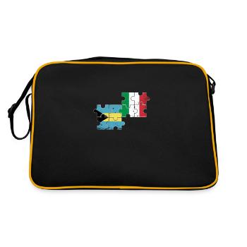 Bahamas Italien Vintage Flagge Bahamaer - Retro Tasche - Schwarz/Gold - Hinten