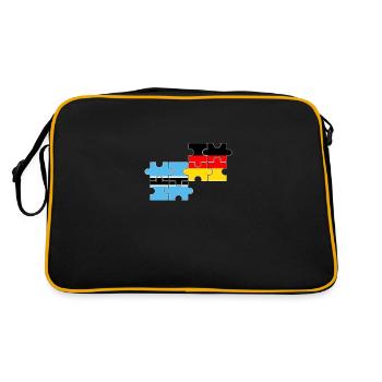 Botswana Germany Flag German Botswana - Retro Bag - black/gold - Back