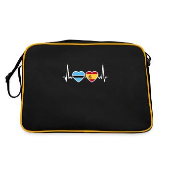 Botswana Spain Heartbeat Flag Botswana - Retro Bag - black/gold - Back