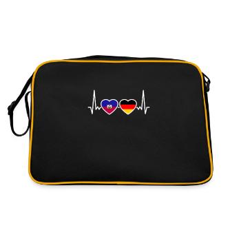 Haïti Allemagne Heartbeat Flag Haïtien - Sac Retro - noir/or - Dos
