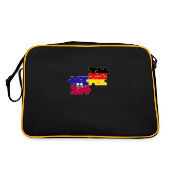 Haïti Allemagne Drapeau Allemand Haïtien - Sac Retro - noir/or - Dos