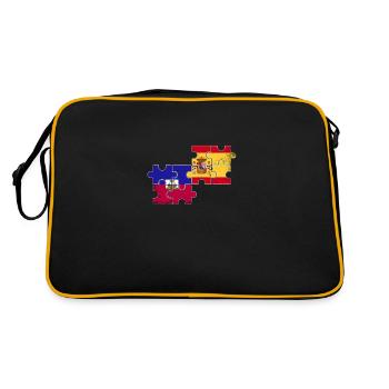 Haïti Espagne Vintage Drapeau Espagnol Haïtien - Sac Retro - noir/or - Dos