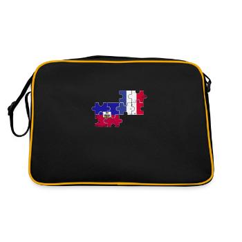 Haïti France Vintage Drapeau Haïtien Français Haïtien - Sac Retro - noir/or - Dos