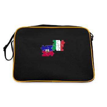 Haïti Italie Drapeau Italien Haïtien - Sac Retro - noir/or - Dos