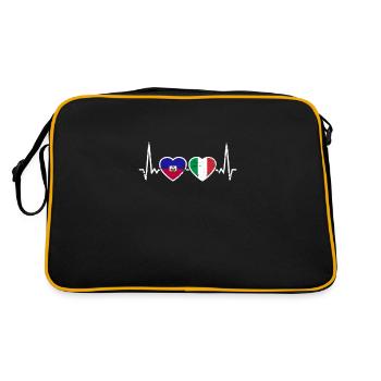 Haïti Italie Vintage Heartbeat Flag Haïtien - Sac Retro - noir/or - Dos