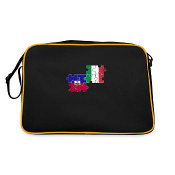 Haïti Italie Vintage Drapeau Italiens Haïtiens - Sac Retro - noir/or - Dos
