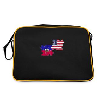 Haïti USA Drapeau américain Haïtien - Sac Retro - noir/or - Dos