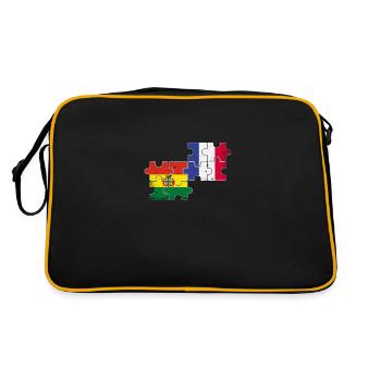 Bolivie France Drapeau Boliviens - Sac Retro - noir/or - Dos