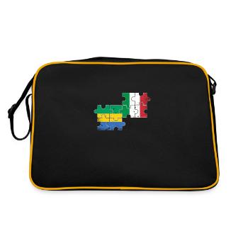 Gabon Italie Vintage Drapeau Italien Gabonais - Sac Retro - noir/or - Dos