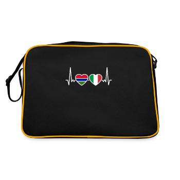 Gambie Italie drapeau battant de cœur Gambie - Sac Retro - noir/or - Dos