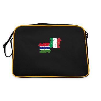 Gambie, Italie, drapeau, italien, gambien - Sac Retro - noir/or - Dos