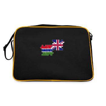 Gambie, Drapeau britannique, Gambien - Sac Retro - noir/or - Dos