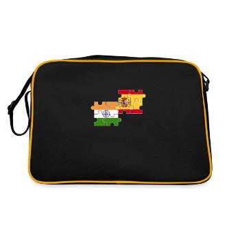 Indien Spanien Flagge Spanier Inder - Retro Tasche - Schwarz/Gold - Hinten