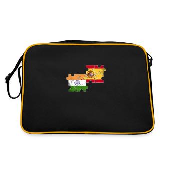 Indien Spanien Vintage Flagge Spanier Inder - Retro Tasche - Schwarz/Gold - Hinten