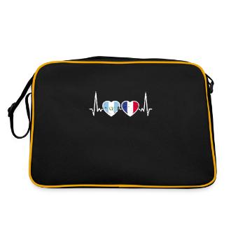 Guatemala France Vintage Heartbeat Flag - Retro Bag - black/gold - Back