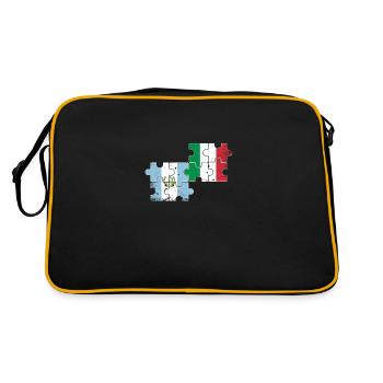 Guatemala Italy Vintage Heartbeat Flag - Retro Bag - black/gold - Back